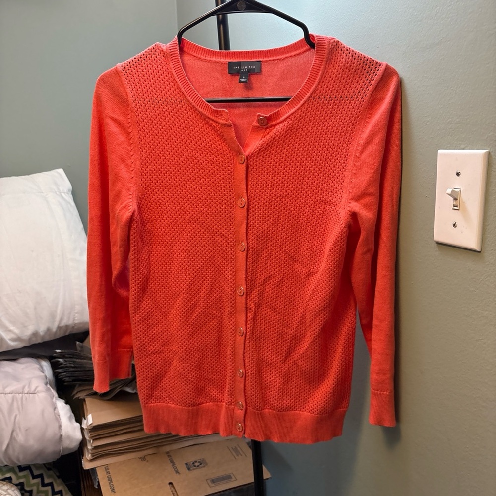 The Limited Women's Orange Cardigan Sweater